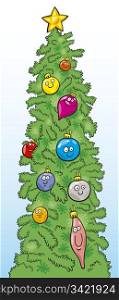 Illustration of funny christmas tree
