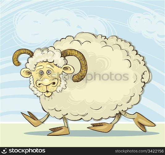 Illustration of funny ram