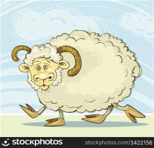 Illustration of funny ram