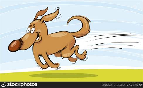 Illustration of Funny running Dog