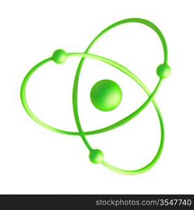 Illustration of Green Atom Isolated on White Background