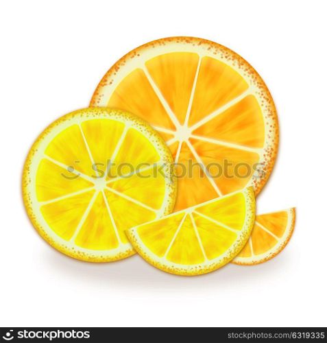 illustration of lemon and orange slices