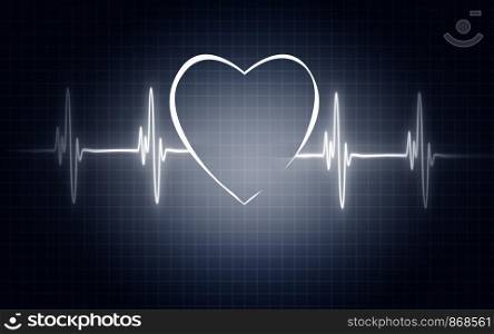 Illustration of life line forming heart shapel, 3D rendering