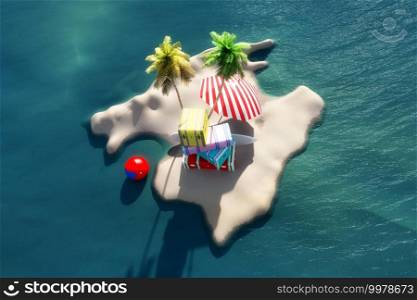 illustration of majorca island and tourist concept