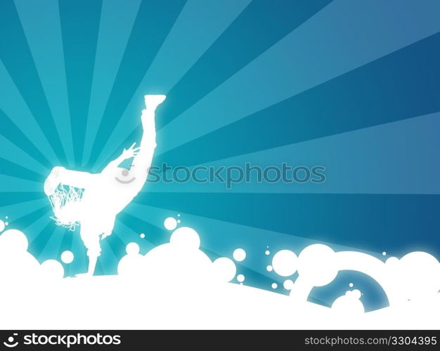 Illustration of man silhouette making freestyle movement