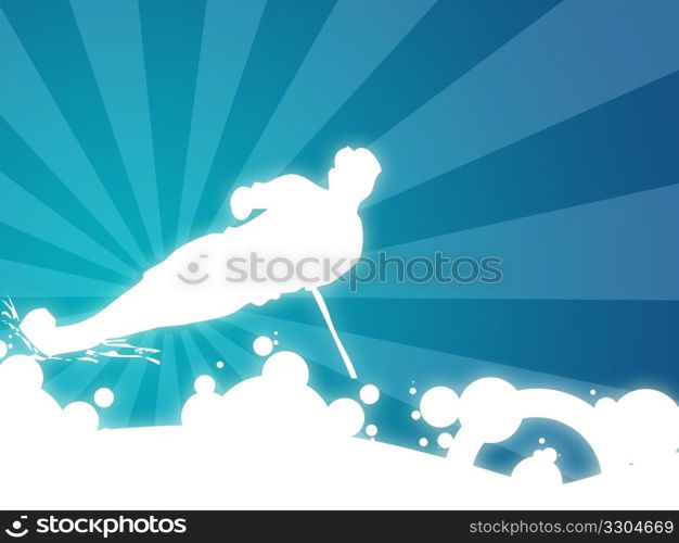 Illustration of man silhouette making freestyle movement