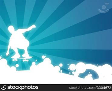 Illustration of man silhouette making freestyle movement