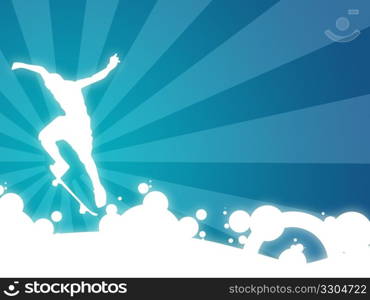 Illustration of man silhouette making freestyle movement