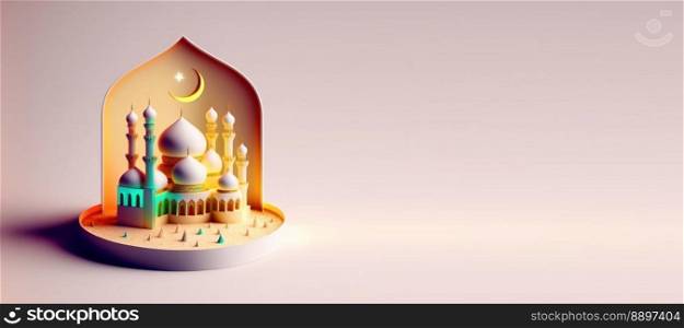 Illustration of Mosque for Eid Islamic Ramadan Banner