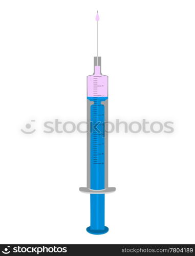 Illustration of one filled injection on white background
