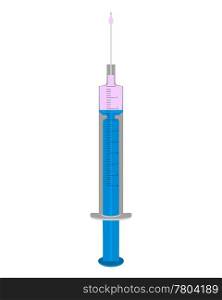 Illustration of one filled injection on white background