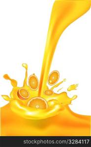 illustration of orange juice on white background