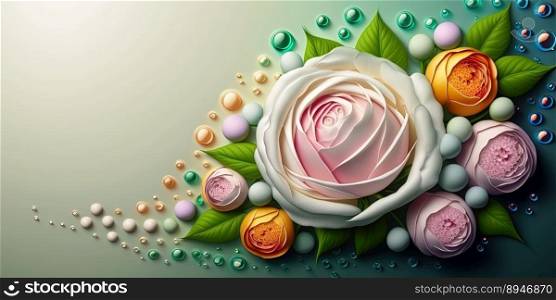 Illustration of Realistic Beautiful Colorful Rose Flower