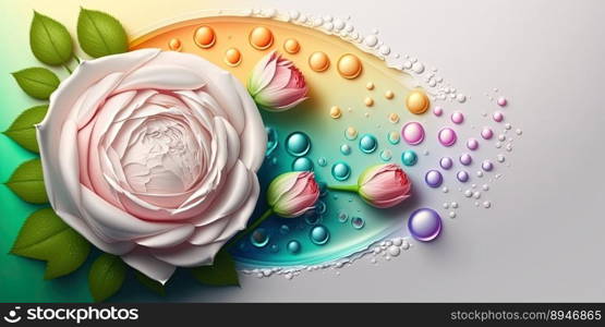 Illustration of Realistic Colorful Rose Flower Blooming