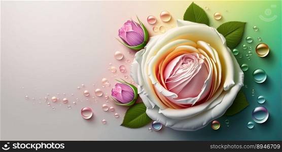 Illustration of Realistic Rose Flower Blooming