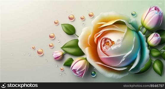 Illustration of Realistic Rose Flower In Bloom
