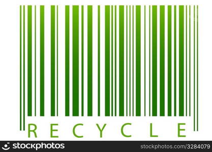 illustration of recycle barcode with white background