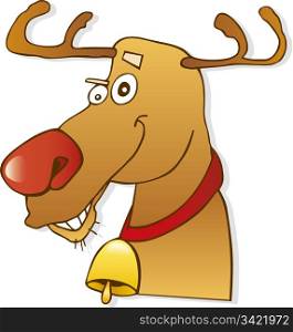 Illustration of red nose reindeer