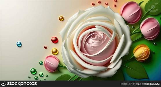 Illustration of Rose Flower In Bloom