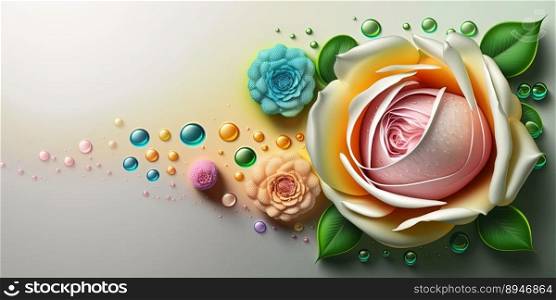 Illustration of Rose Flower In Bloom
