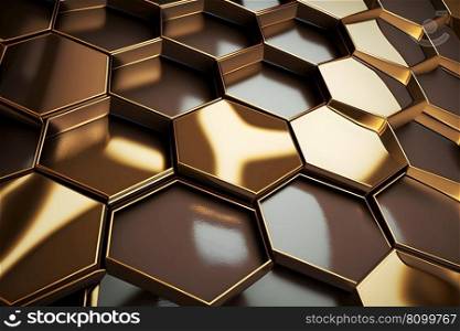 Illustration of shiny honeycomb gold background. Neural network AI generated art. Illustration of shiny honeycomb gold background. Neural network AI generated