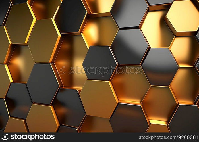 Illustration of shiny honeycomb gold background. Neural network AI generated art. Illustration of shiny honeycomb gold background. Neural network AI generated