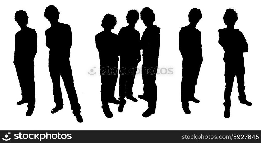 illustration of some kids isolated on white background