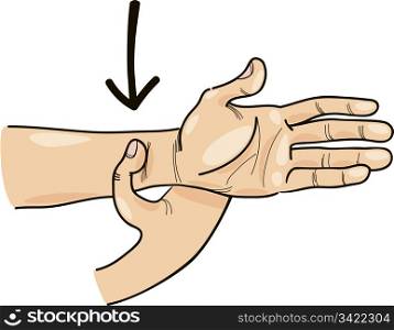 Illustration of special acupressure point on hand