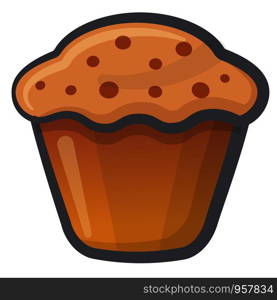 illustration of the muffin cake on the white background. muffin cake