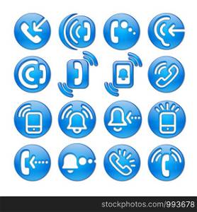 illustration of the phone call icons set. phone call icons