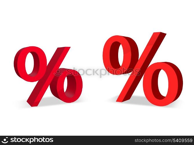illustration of two big red percent signs