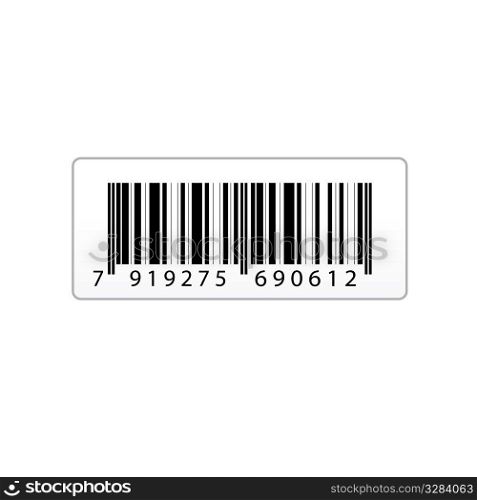 illustration of vector bar code sticker on an isolated background