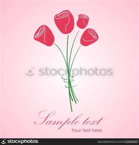 illustration of vector flowers on gradient background