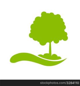 illustration of vector icon with tree against white background
