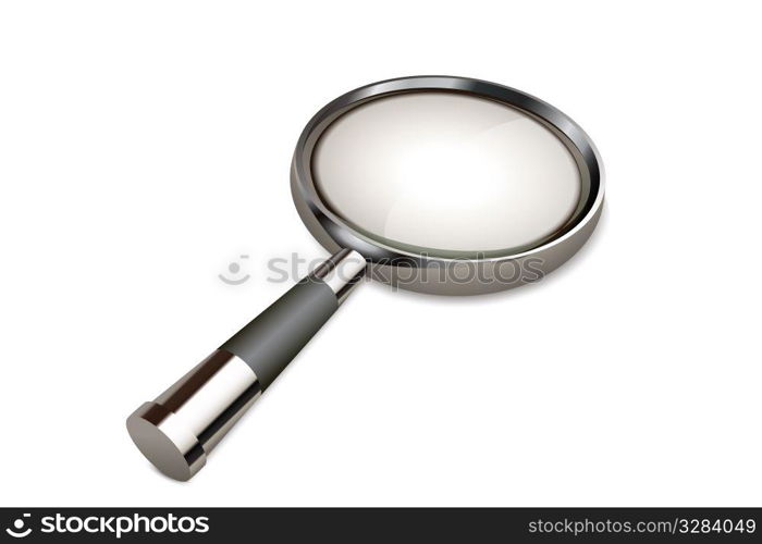 illustration of vector magnifying glass on an isolated background