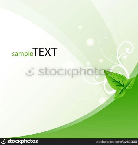 illustration of vector template with leaf symbolising safe ecology