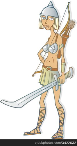 Illustration of warrior woman personality type