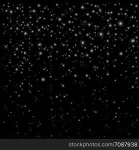 Illustration snowing balack sky at night