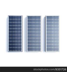 illustration solar panels isolated on white background. Ecological, clean energy , Solar cells. Generative AI