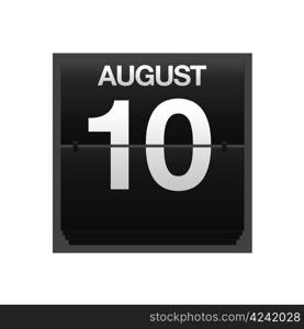 Illustration with a counter calendar august 10.