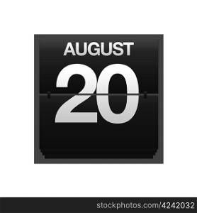 Illustration with a counter calendar august 20.
