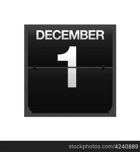 Illustration with a counter calendar december 1.
