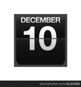 Illustration with a counter calendar december 10.