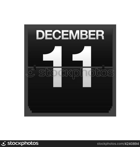 Illustration with a counter calendar december 11.