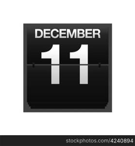 Illustration with a counter calendar december 11.