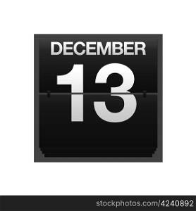 Illustration with a counter calendar december 13.