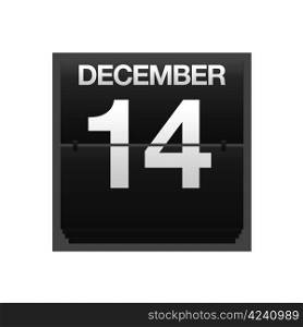 Illustration with a counter calendar december 14.