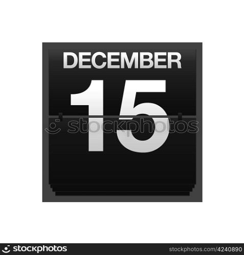 Illustration with a counter calendar december 15.