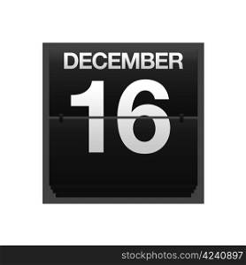 Illustration with a counter calendar december 16.