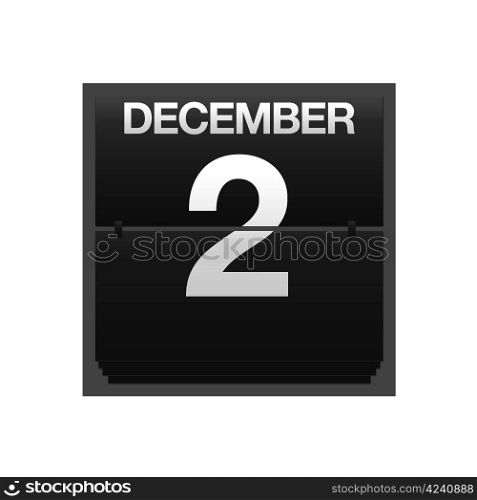 Illustration with a counter calendar december 2.